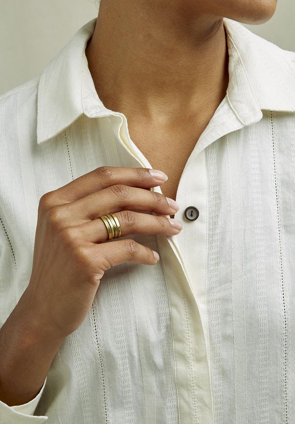 image of Set of 4 Stackable Rings in Brass