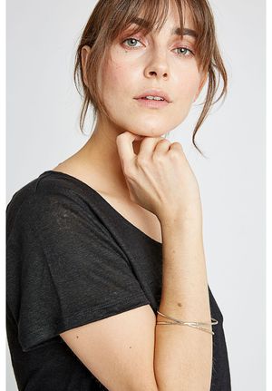 Twist Double Bangle in Silver