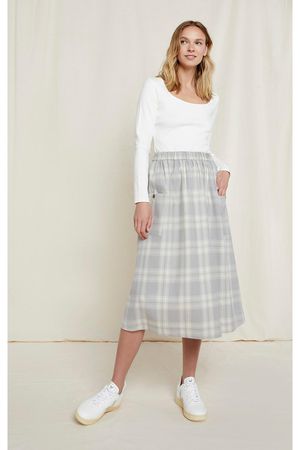 Tyler Checked Skirt in Grey Check