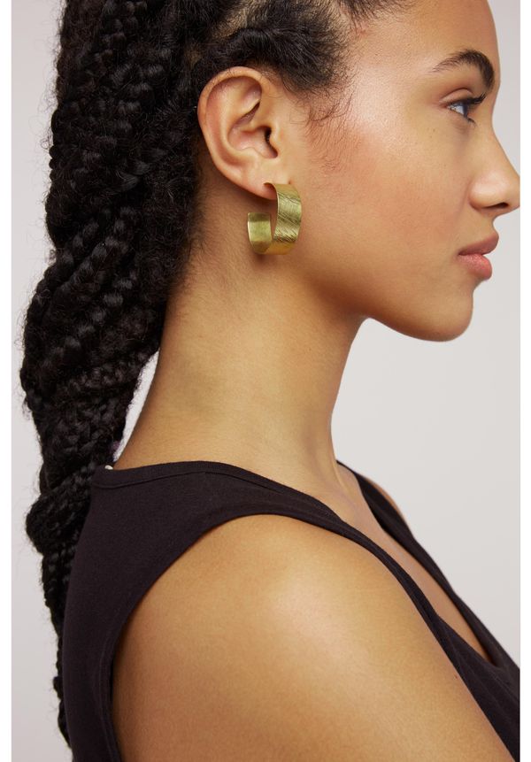 image of Wide Hoop Earrings in Brass