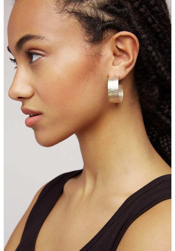 image of Wide Hoop Earrings in Silver