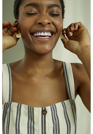 Wing Stud Earrings in Brass