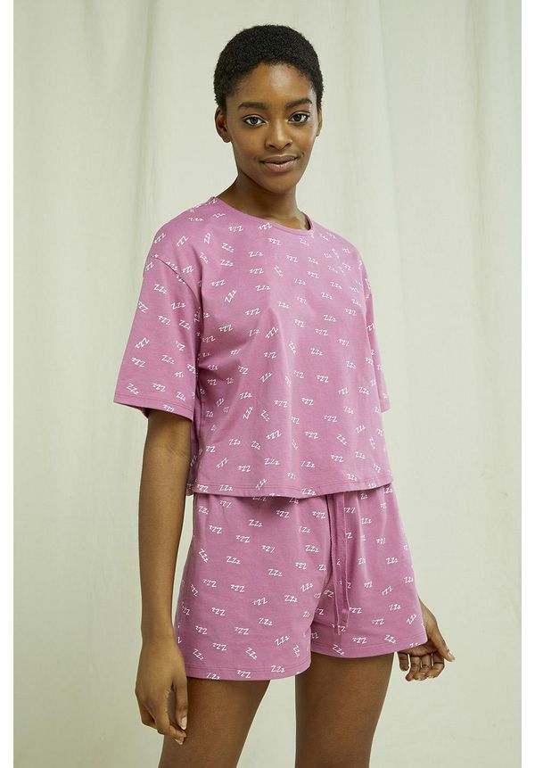 image of Zzz'S Cropped Pyjama Tee in Purple