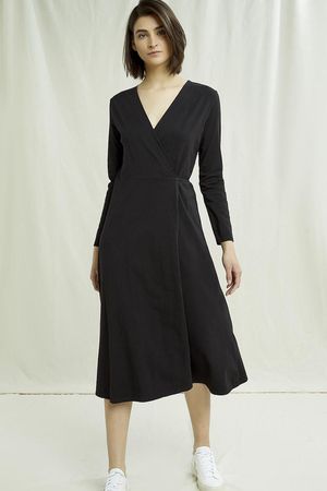 Mathilde Wrap Dress in Black