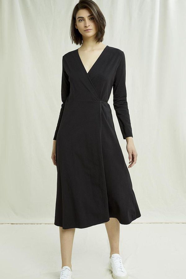 image of Mathilde Wrap Dress in Black