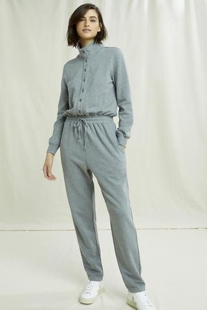 Francoise Fleece Jumpsuit in Grey Melange