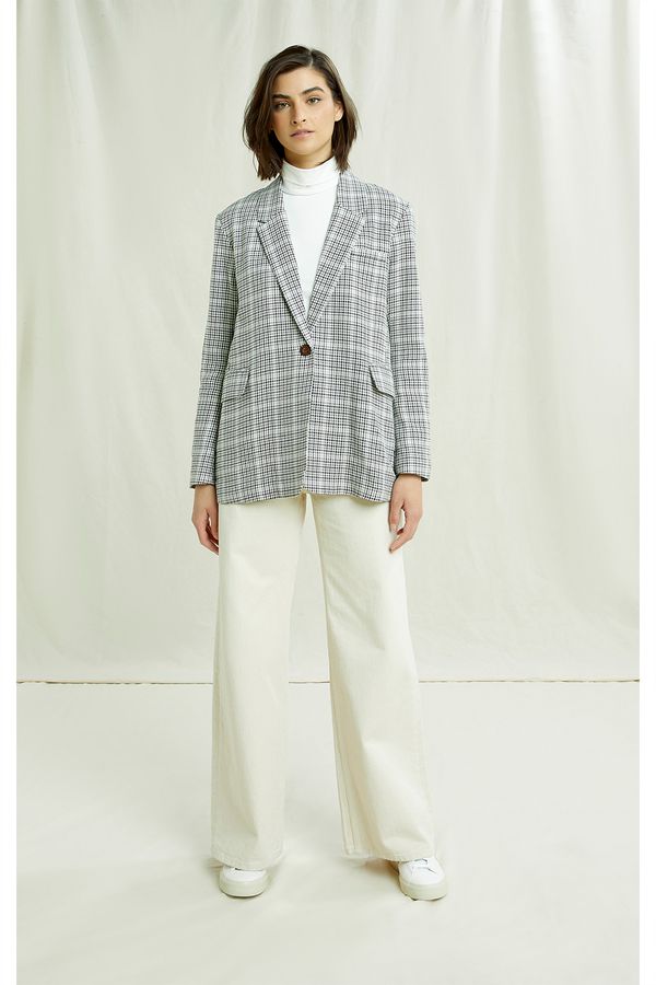 image of Jaspal Checked Jacket in Grey Check
