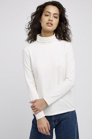 Laila Roll Neck Top in White