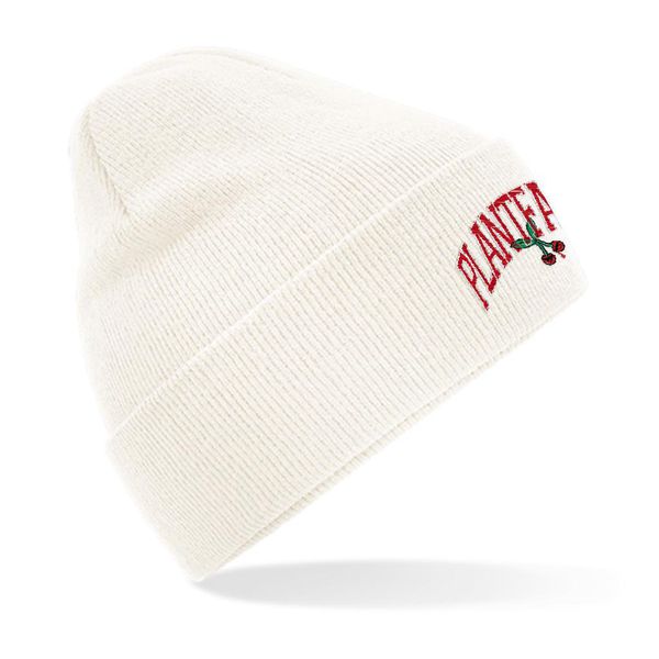image of Cherry Recycled Beanie in White