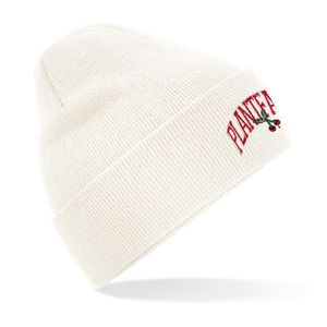 Cherry Recycled Beanie in White