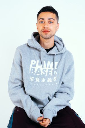Plant Based Kanji Hoodie in Grey