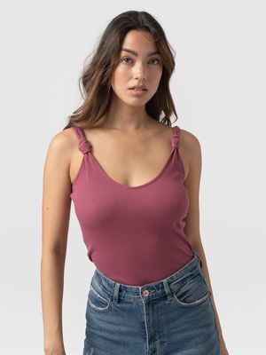 Knot Vest Rib in Mauve