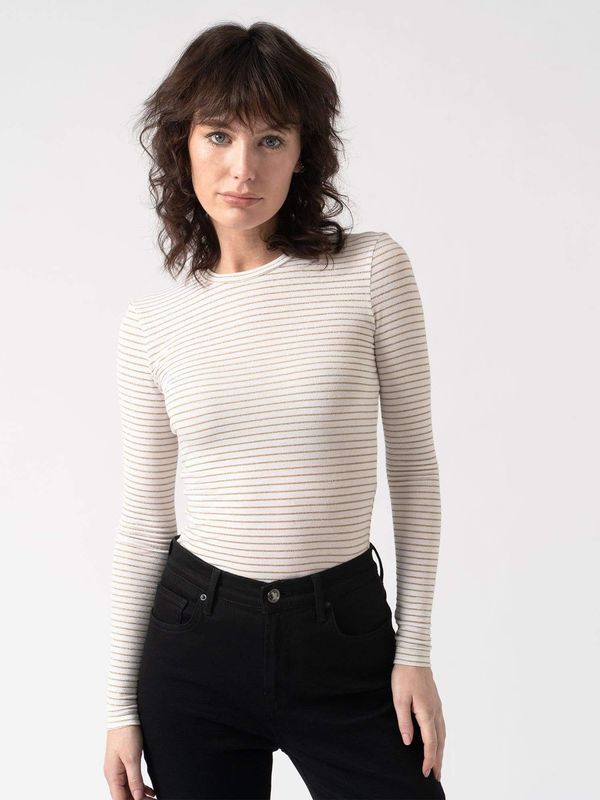image of Austen Crew Neck Tee in Cream Stripe