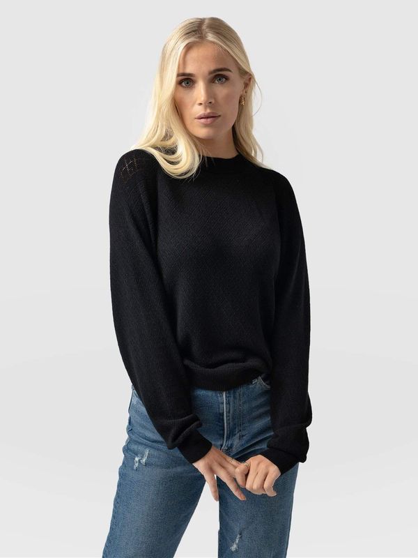 image of Diamond Knit Jumper in Black