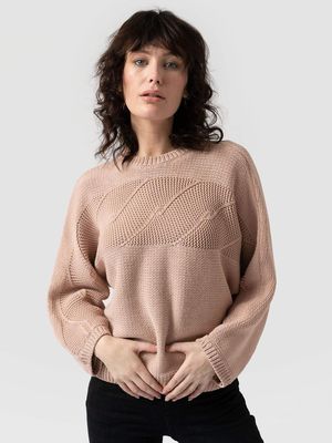 Fitzrovia Cable Sweater in Blush