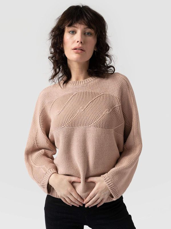image of Fitzrovia Cable Sweater in Blush