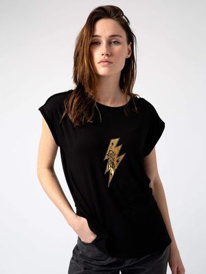 Turn-Up Tee in Black Rock