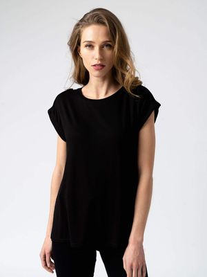Turn-Up Tee in Black