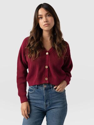 Soho Crop Cardigan in Mauve
