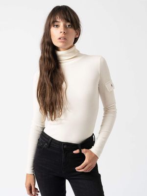 Pocket Roll Neck in Cream
