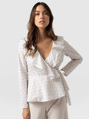 Ruffle Blouse in Sparkle Fleck