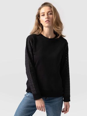 Summer Sweater in Black Broderie