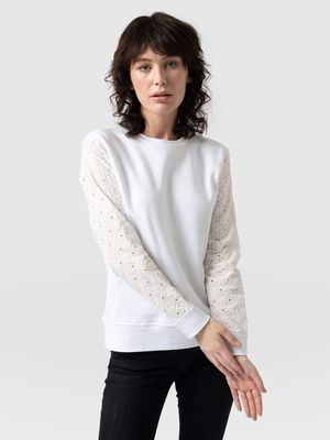 Summer Sweater in White Broderie