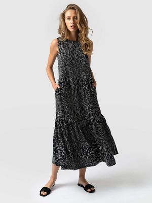 Greenwich Dress in Black Spot
