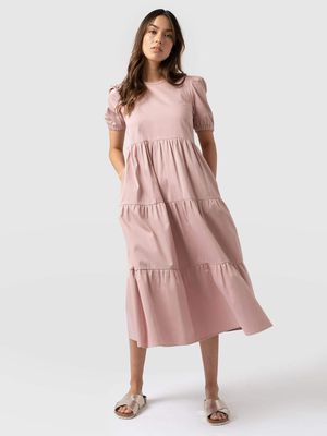 Tulip Midi Dress in Blush