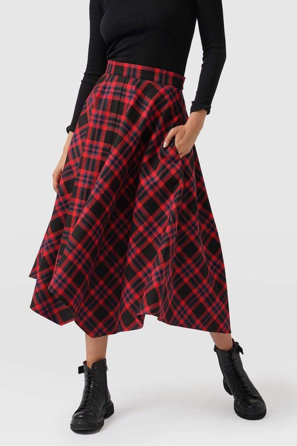 image of Noho Skirt in Red Check