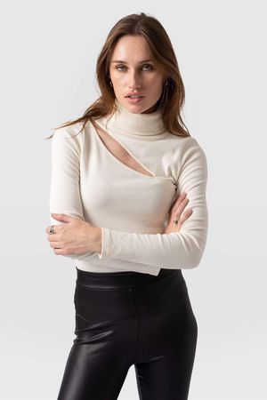 Reveal Roll Neck in Cream