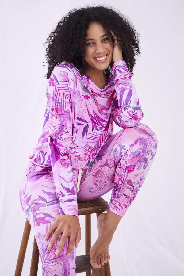 image of Sweatshirt and Lounge Pant Set in Birds of Paradise