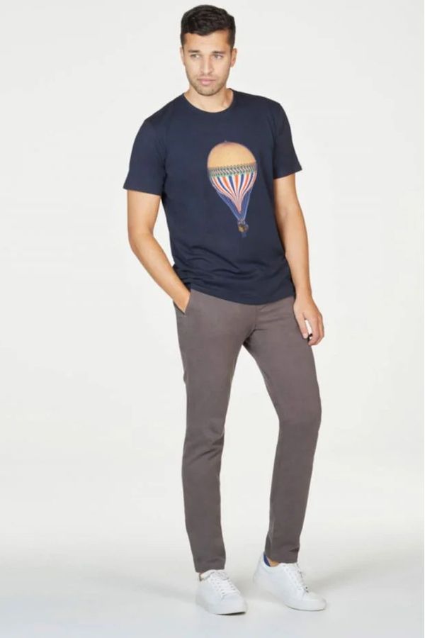 image of Emanuele Organic Cotton Trousers in Walnut Grey