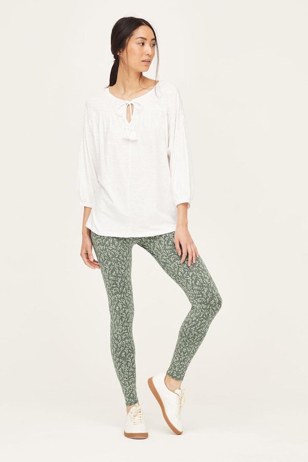 image of Rue Bamboo Floral Leggings in Sage Green