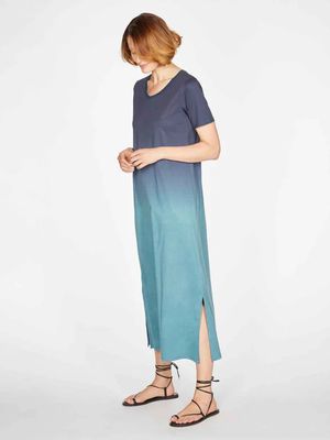 Eliana Dip Dye Tencel Organic Cotton Jersey Maxi Dress in Navy