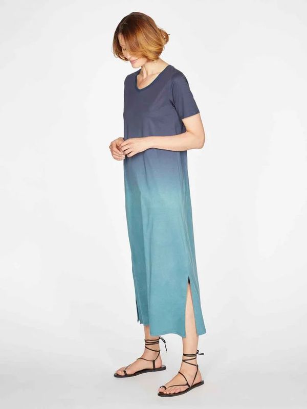 image of Eliana Dip Dye Tencel Organic Cotton Jersey Maxi Dress in Navy