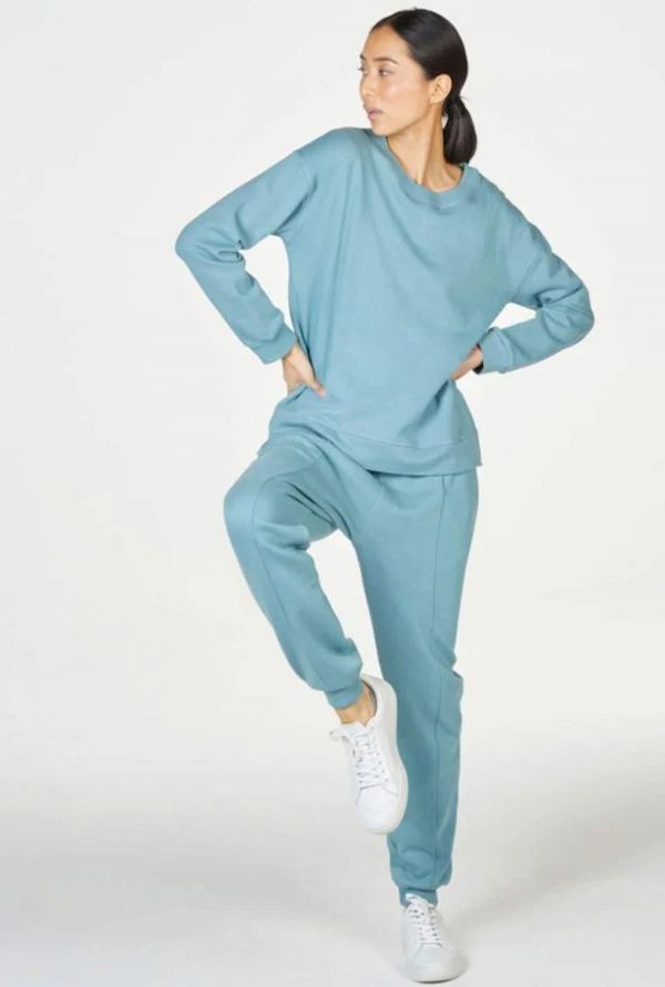 image of Zaahra Fairtrade Organic Cotton Sweatshirt in Foam Blue