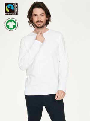 Organic Cotton Long Sleeve Top in White