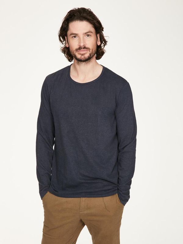 image of Luigi Hemp Tee in Denim Blue