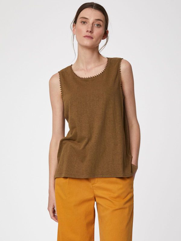 image of Betta Hemp Vest Top in Desert Brown