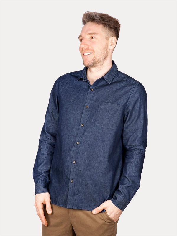 image of Rovigo Organic Cotton Shirt in Chambray Blue