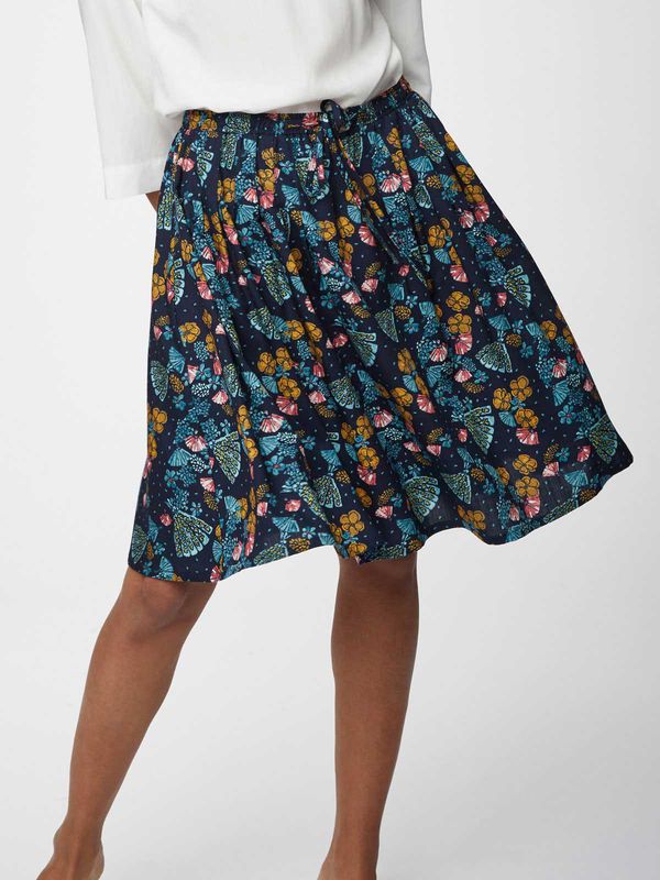 image of Rhoda Printed Tencel Skirt in Dark Navy