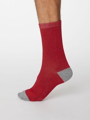 Solid Jack Bamboo Socks in Berry Red