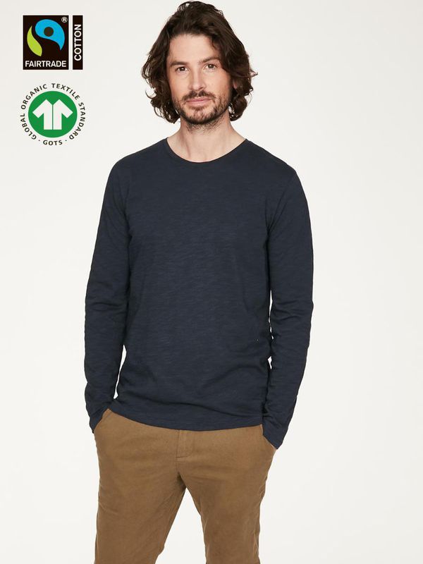 image of Organic Cotton Long Sleeve Top in Navy