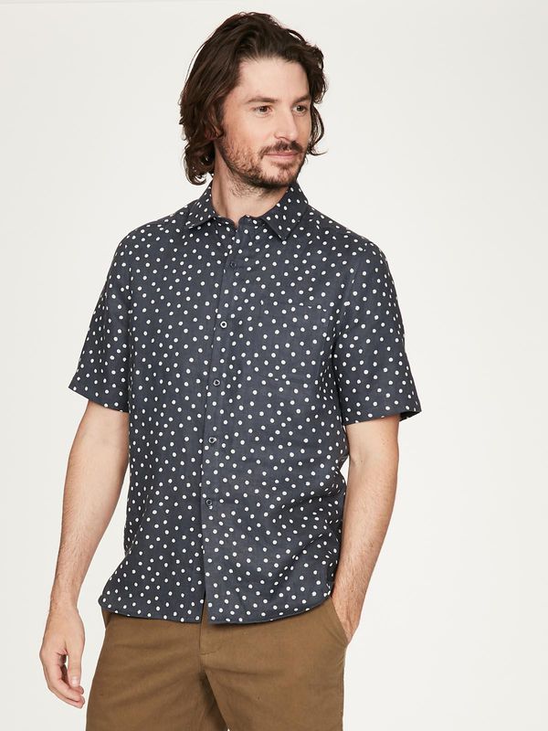 image of Domenico Hemp Shirt in Steel Blue