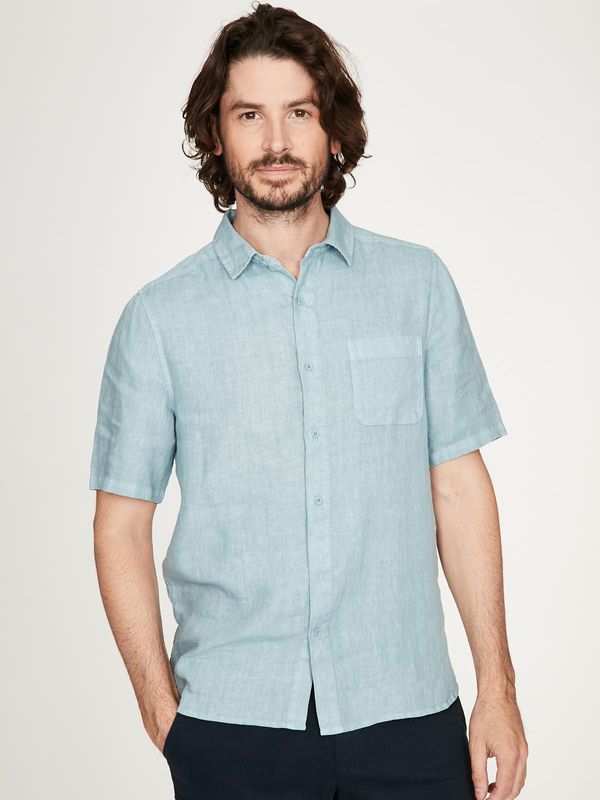 image of Merano Hemp Shirt in Sea Glass Blue
