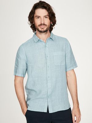 Merano Hemp Shirt in Sea Glass Blue