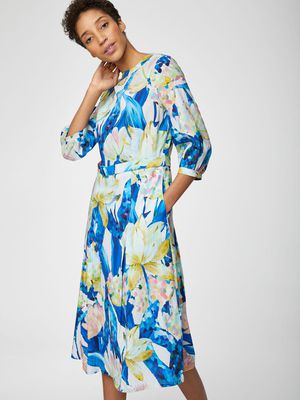 Sabbina Tencel Print Midi Dress in Multi