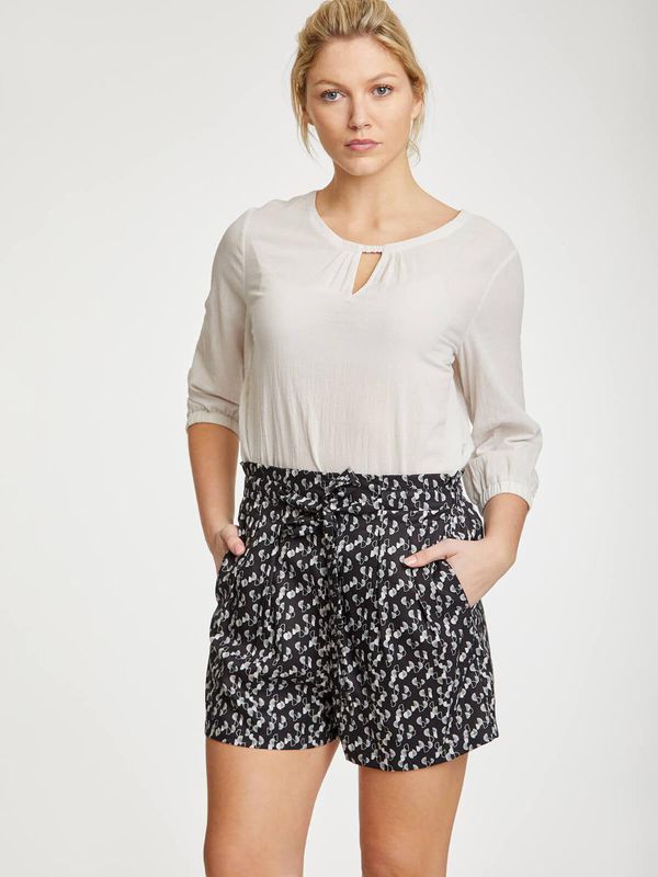 image of Meena Modal Paperbag Shorts in Graphite Grey