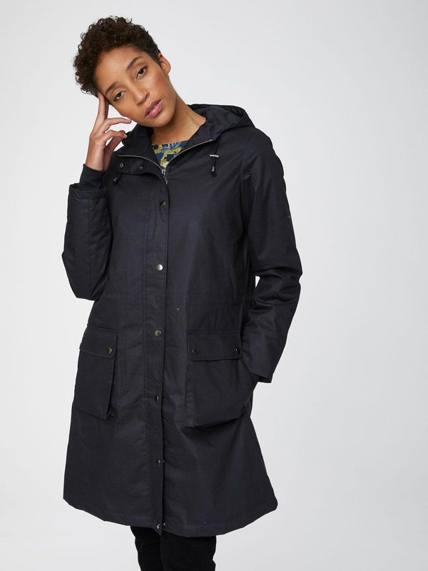 image of Adelle Organic Cotton Waterproof Coat in Raven Black